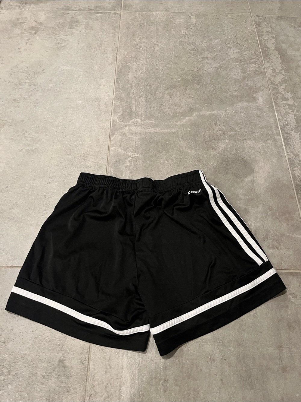 adidas Black Athletic Shorts with White Stripes